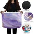 thumbnail image 6 of Round Toy Storage Basket Foldable Storage Basket for Home Decor Laundry Basket20" x 14" Soft Purple Marble Vortex, 6 of 6