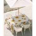 thumbnail image 2 of 60x84 Inch Outdoor Tablecloth with Umbrella Hole Zipper Rectangle Yellow Summer Floral Rectangular Tablecloths Waterproof Pastoral Daisy Botanical Cute Rustic Patio Table Cloth Cover for Picnic, 2 of 8