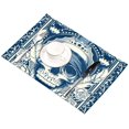 thumbnail image 3 of EREHome Set de 6 Sets de Table Pirate Crâne Floral avec Support 12x18 Pouces, 3 of 5