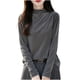 thumbnail image 2 of Suéter de cuello redondo para mujer, suéter de punto de manga larga de color liso con cuello redondo, suéter fino, blusa para mujer, 2 of 3