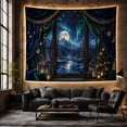 thumbnail image 6 of Armchair Bookshelf Cat with Through Wood Window Into, Cozy Dark Academia for Book Lovers, Reading Nook Wall Decor, Christmas Gift, Tapestry Wall Hanging for Bedroom and Dorm, 6 of 7