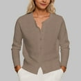 thumbnail image 2 of Women's Casual Button Down Cardigan Soft Lightweight Knit Sweater for Spring andFall Daily Wear withJeans or Skirts,Khaki,One Size, 2 of 9