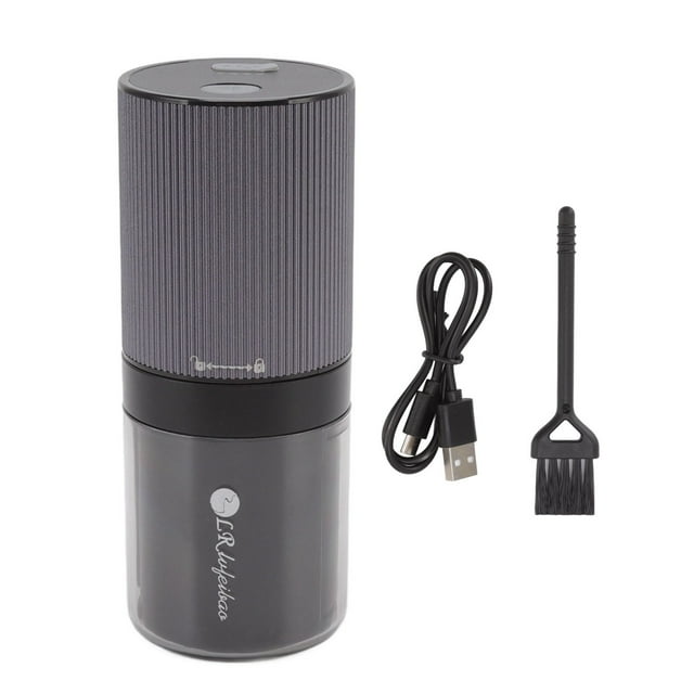 Molinillo de café eléctrico portátil para el hogar, pequeño y automático, con carga USB, color negro