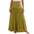 thumbnail image 3 of CAIXIA Work Skirts for Women Straight Polka Dot Stretchable Fabric Chiffon Elastic High Waist Pleated A-Line Flared Maxi Skirts, 3 of 6