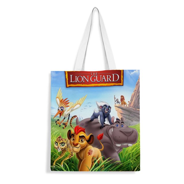 Lion Guard Bolso de tela con estampado de lienzo para mujer, bolsa de compras reutilizable y estética, con cremallera interior, regalo para mujer, 35 × 40 cm.