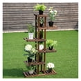 thumbnail image 5 of 6 Tier Garden Plant Stand Wooden Flower Rack - Indoor Outdoor Shelves for Plants, Display Shelf for Flowers, Succulents, Books - 29.5" x 10" x 55.5", 5 of 9