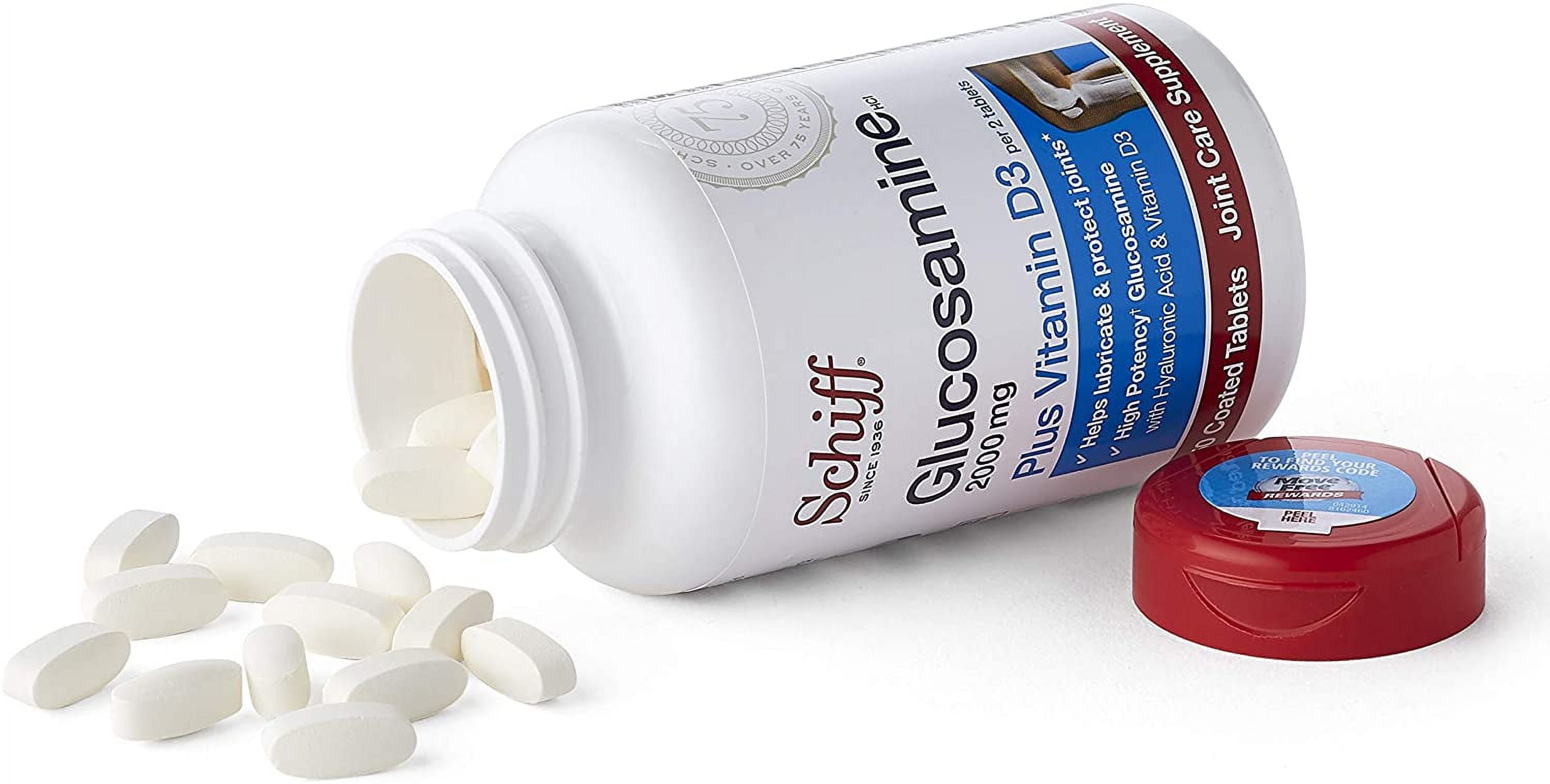 Schiff Glucosamine 2000mg with Vitamin D3 and Hyaluronic Acid Joint Supplement, 150 ct - (Pack of 2)