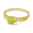 thumbnail image 4 of 10k Yellow Gold Oval Peridot And Diamond Ring, 4 of 8