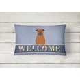 thumbnail image 2 of Carolines Treasures BB5692PW1216 Chinese Chongqing Dog Welcome Canvas Fabric Decorative Pillow, 12H x16W, multicolor, 2 of 3