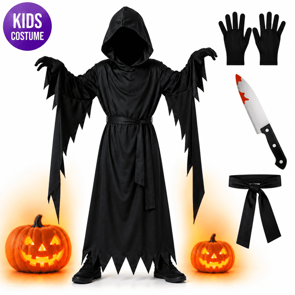 Festive Find Store Scary Unisex Halloween Costume for Child Scream Costume for Kids with Gloves