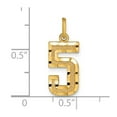 thumbnail image 4 of 14K Yellow Gold Polished Diamond Cut Finish Medium Size Number 5 Charm Pendant, 4 of 4
