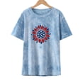 thumbnail image 3 of Pompotops T-shirt Mode Femme Imprimé Col Rond Manches Courtes Blouse Ample, 3 of 8