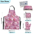 thumbnail image 3 of 3d Seashells 5 Pcs Kitchen Set Heat Resistant Oven Mitts and Non-Slip Pot Holders with Adjustable Cooking Apron, 3 of 6