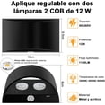 thumbnail image 4 of Lámpara de Pared Recargable Inalámbrica, Lampara de Pared Interior Moderna con Control Remoto, 4000mAh, 3 Colores Regulable, Luces de Noche Magnéticas para Recamara,Oficina Sala y Pasillo, 4 of 9
