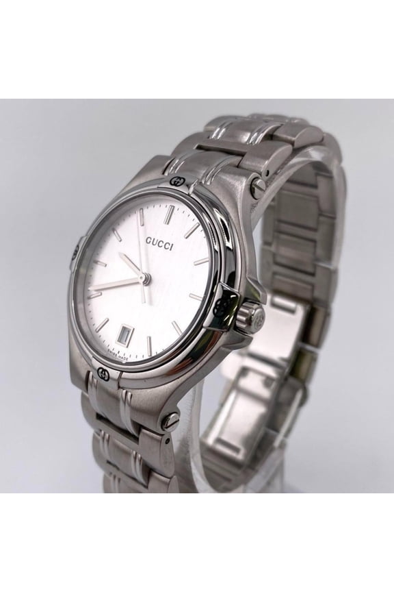 Pre-Owned Gucci GUCCI Watch 9045 Series YA090318 Silver Men's Swiss Made Quartz Date Calendar