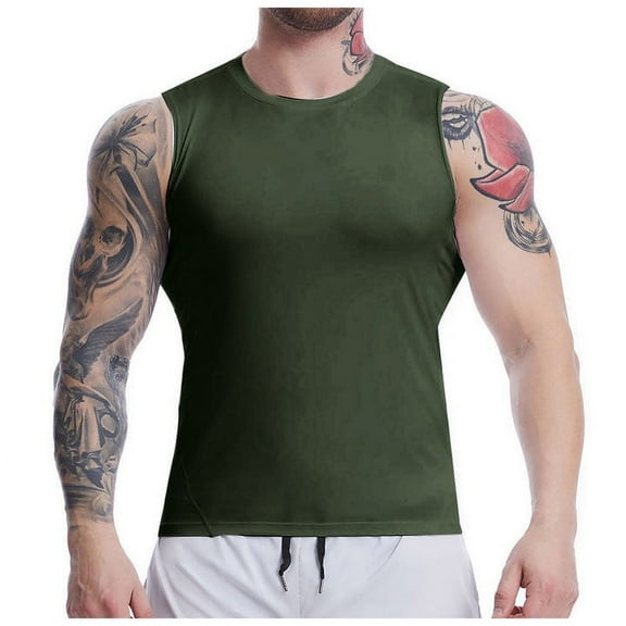 Afdoent Mens Tank Tops Male Tight Base Sleeveless Fitness Training Running Basketball Vest Breathable