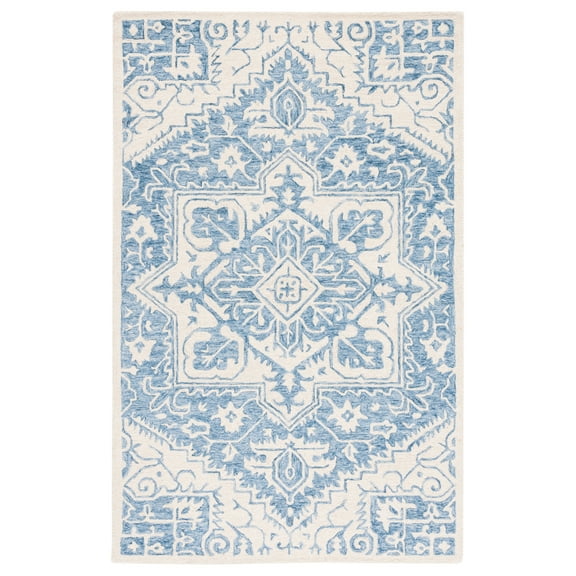 SAFAVIEH Metro Webster Medallion Area Rug, Blue/Ivory, 8' x 10'