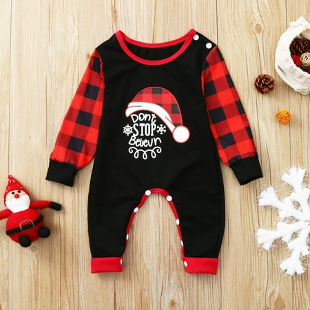 

Jiyugala Christmas Family Clothes Baby Infants Santa Claus Cap Family Pajamas Sleepwear Matching Christmas Set