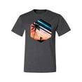 thumbnail image 2 of Wild Bobby, Surfer Walkign Across Beach Sunset, Streetwear, Men Graphic Tees, Heather Black, 3XL, 2 of 3