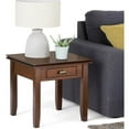 thumbnail image 2 of Artisan Solid Wood 21 inch Wide Square Contemporary End Side Table in Russet Brown, 2 of 8