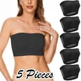 thumbnail image 2 of Landzoo One 5 Pieces Womens Non Padded Bandeau Sprots Bra Strapless Convertible Bralettes Basic Layer Top Bra Cozy Stylish Basic Tube Tops, 2 of 7