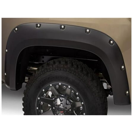 Bushwacker by RealTruck Pocket/Rivet Style Rear Fender Flares | 2-Piece Set, Black, Smooth Finish | 40142-02 | Compatible with 2015-2020 GMC Canyon w/ 5.1' Bed (Excludes ZR2 Models)