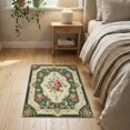 thumbnail image 3 of ODIKA 2'x3' Washable Doormat Non-Slip, Low Pile Deep Green Vintage Floral Elegance Ornate Damask with Intricate Scroll Motifs for Entryway, Kitchen, Laundry Room, 3 of 7
