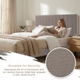 thumbnail image 6 of Upholstered Queen Platform Bed Frame,Tufted Channel Headboard,Mid-Century Bedroom Furniture,Queen Bed Frame Wood Slats,Modern Soft Boucle,64.25" x 84.5" x 45",Gray, 6 of 8