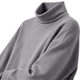 thumbnail image 4 of Vynhevius Women Plus Size Tunic Top Solid Turtleneck Long Sleeve Side Slit Casual Loose Blouse, 4 of 7