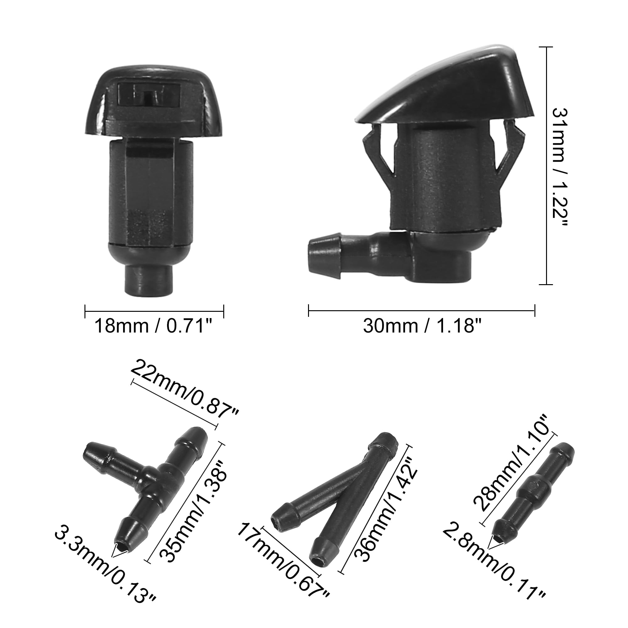 Unique Bargains Front Windshield Wiper Nozzles Kit for Toyota Tundra Corolla