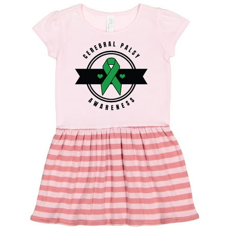 

Inktastic Cerebral Palsy Awareness with Green Ribbon and Banner Gift Toddler Girl Dress