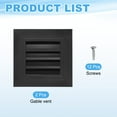 thumbnail image 3 of Uxcell 8x8 Inch Gable Vent, 2PCS Aluminum Alloy Wall Shed Vents with Strainer, Black, 3 of 7