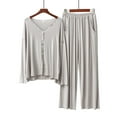 thumbnail image 3 of BLVB Women's 2 Piece Outfits Fall Winter Pajamas Soft Long Sleeve Button down Shirts and Pants Sets Sleepwear Pjs, 3 of 3