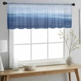 thumbnail image 2 of Navy Blue Ombre Valance Curtains for Kitchen/Living Room/Bathroom/Bedroom Window, Rod Pocket Small Topper Half Short Window Curtains Voile Sheer Scarf, Modern Abstract Art Ocean Oil Painting 54"x18", 2 of 8
