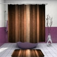 thumbnail image 6 of 4 Pcs Brown Striped Shower Curtain Set Orange Copper Abstract Fall Bathroom Sets with and Rugs Vintage Bronze Decor Glass Texture Curtains Toilet Lid Cover, 6 of 7