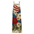 thumbnail image 6 of JULMCOMO American Flag Jumpsuits for Women Independence Day Cotton Linen Summer Patriotic Rompers 250th Year Wide Leg Sleeveless Stars Stripes Pants with Pockets Khaki 2XL, 6 of 6
