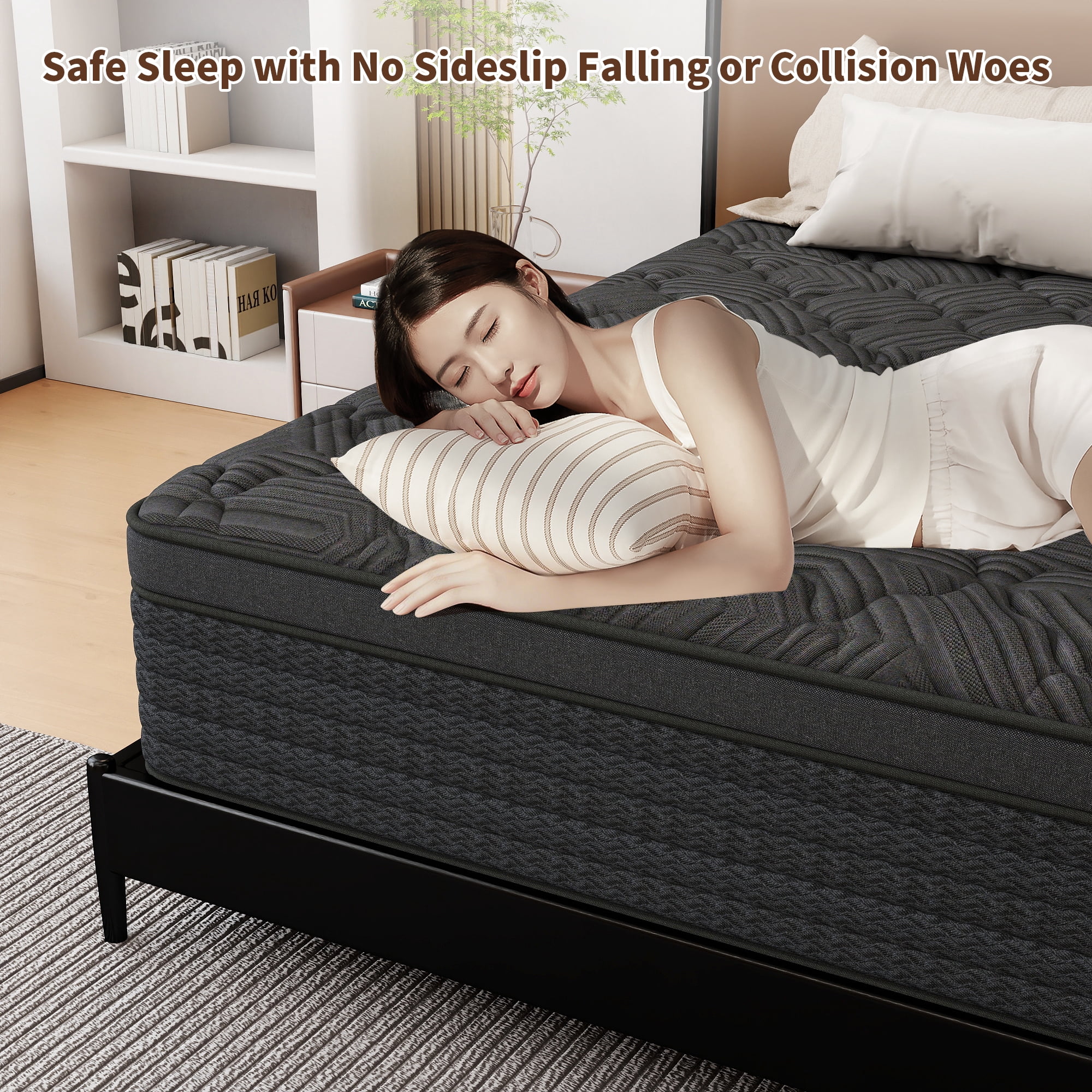 Mokiiya 14 inch Full Mattress Gel Memory Foam Pocket Innerspring Hybrid Mattress In a Box Medium Firm, Pressure Relief