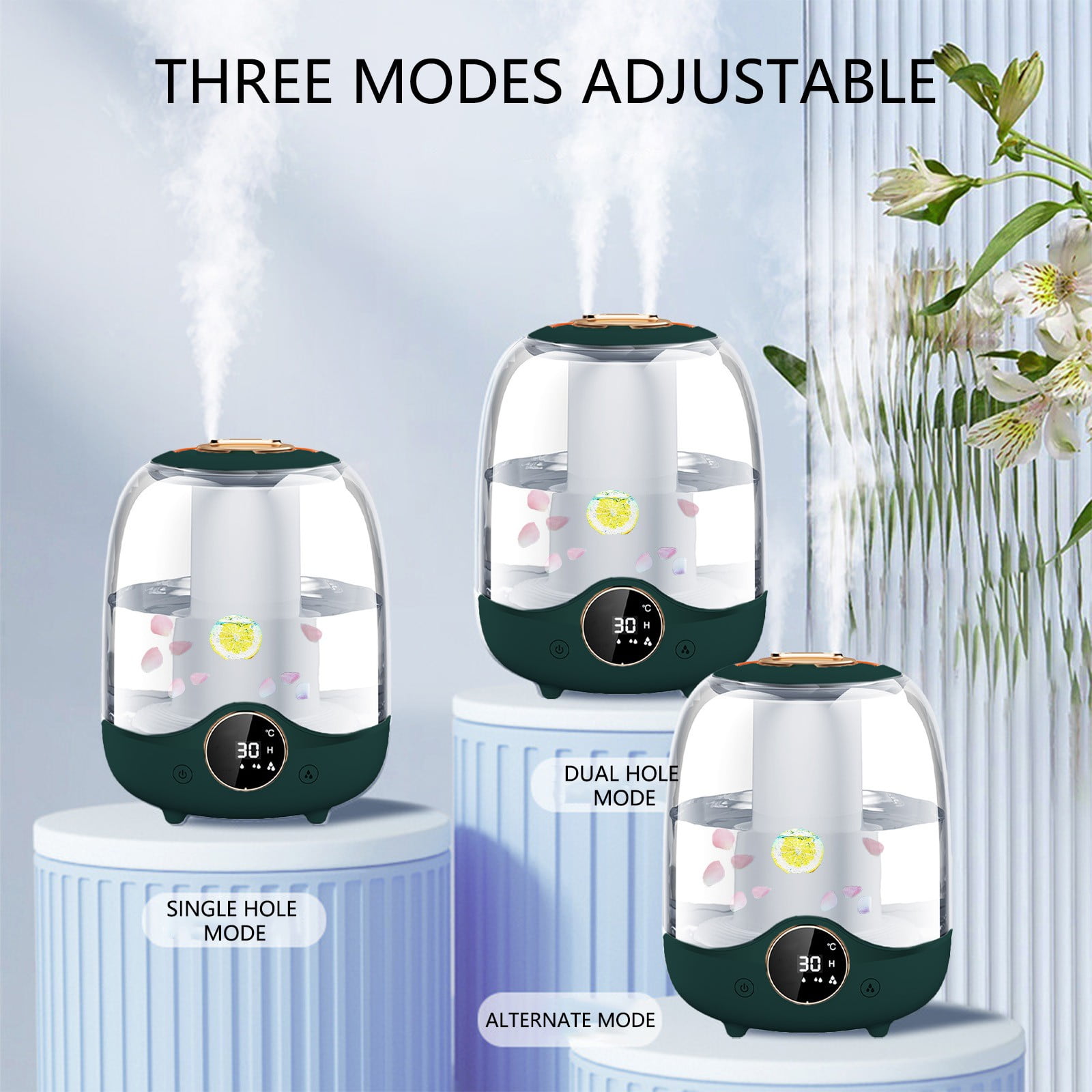 FHBVT 3L Humidifier for Bedroom, Cool Mist Oil Diffuser with 7 Night Lights, Quiet Humidifier for Large Rooms, Auto Shut-Off, Ideal for Family, Office, Nursery, and Sleep Improvement