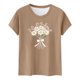 thumbnail image 4 of Camiseta de Manga Corta de Verano para Mujeres con Estampado Floral de Moda con Cuello Redondo Y Mangas Cortas, Camisetas de Manga Corta de Mujer, 4 of 8