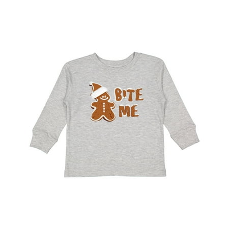 

Inktastic Bite Me Gingerbread Gift Toddler Boy or Toddler Girl Long Sleeve T-Shirt