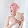 thumbnail image 5 of Zeceouar Hair Towel Wrap for Women Quick Dry Soft Absorbent 10 X 26 Inches Hair Wrap Towels With Double Button Frizz Hair Turbans for Curly Long Thick Hair, 5 of 8