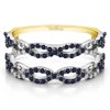 10k Solid Gold Diamonds (G,I2) and Sapphire Wedding Ring Guard Enhancer (0.63ctw)
