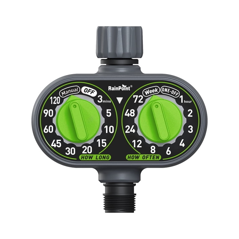 RainPoint Automatic 2-Dial Programmable Hose Timer, Weatherproof photo 1