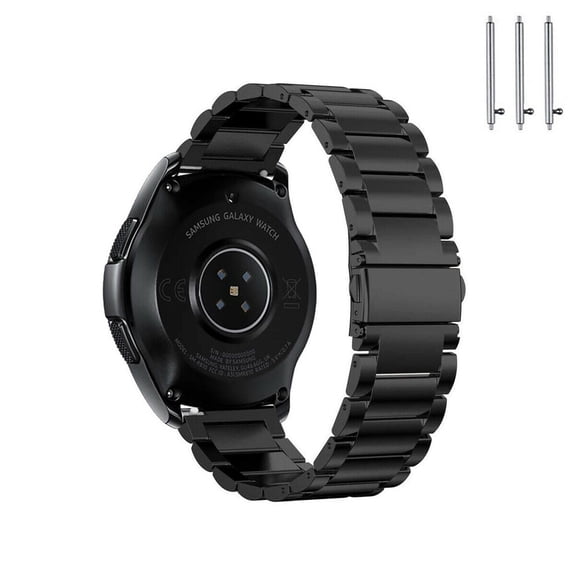 Kebiory 22mm Watch Band Replacement Compatible with Samsung Galaxy Watch 46mm/Gear S3 Frontier/Galaxy Gear S3 Watch Strap Solid Stainless Steel Bracelet Band Strap Folding Clasp(Black)