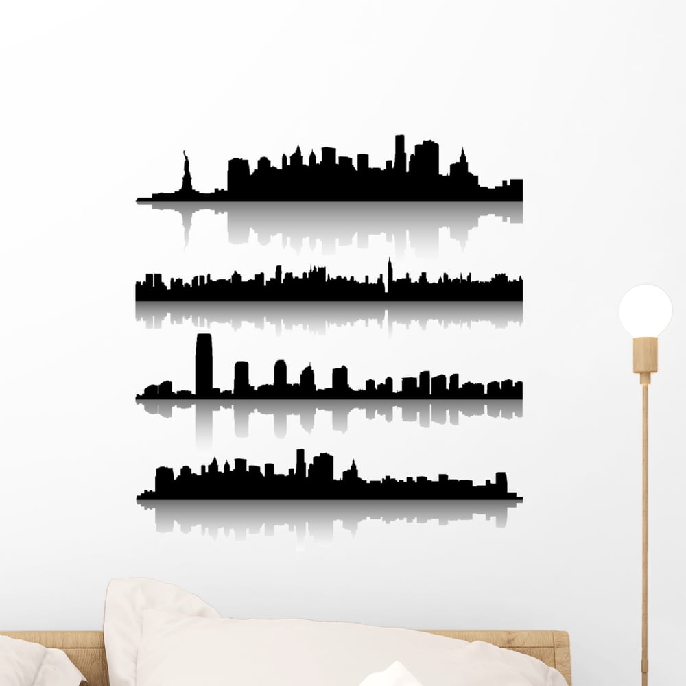 New York Cityscape Wall Mural by Wallmonkeys Peel and Stick Graphic (18 ...