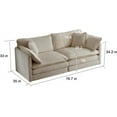 thumbnail image 2 of Oversized Loveseat Sectional Sofa Modern Deep Seat Reversible Chaises Sofa&Couch with 2 Movable Ottomans and 4 Pillows, Modular Sleeper Upholstered Couch for Living Room,Apartment,Studio,Office, 2 of 13