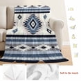 thumbnail image 5 of Blue Boho Blanket Soft Cozy Warm Throw Blanket for Couch, Plush Fuzzy Flannel Fleece Blankets for Sofa, Southwestern Ethnic Aztec Retro Geometric Bed Blankets Lightweight Gifts for Women, 40"x50", 5 of 9