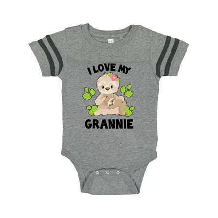 

Inktastic Cute Sloth I Love My Grannie with Green Leaves Gift Baby Boy or Baby Girl Bodysuit