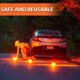 thumbnail image 2 of 2 Pack orange Led Road Flares Emergency Lights Roadside Warning Safety Disc Beacon Flashing Flare Kit Hook for Car, Truck, Boat, 2 of 5