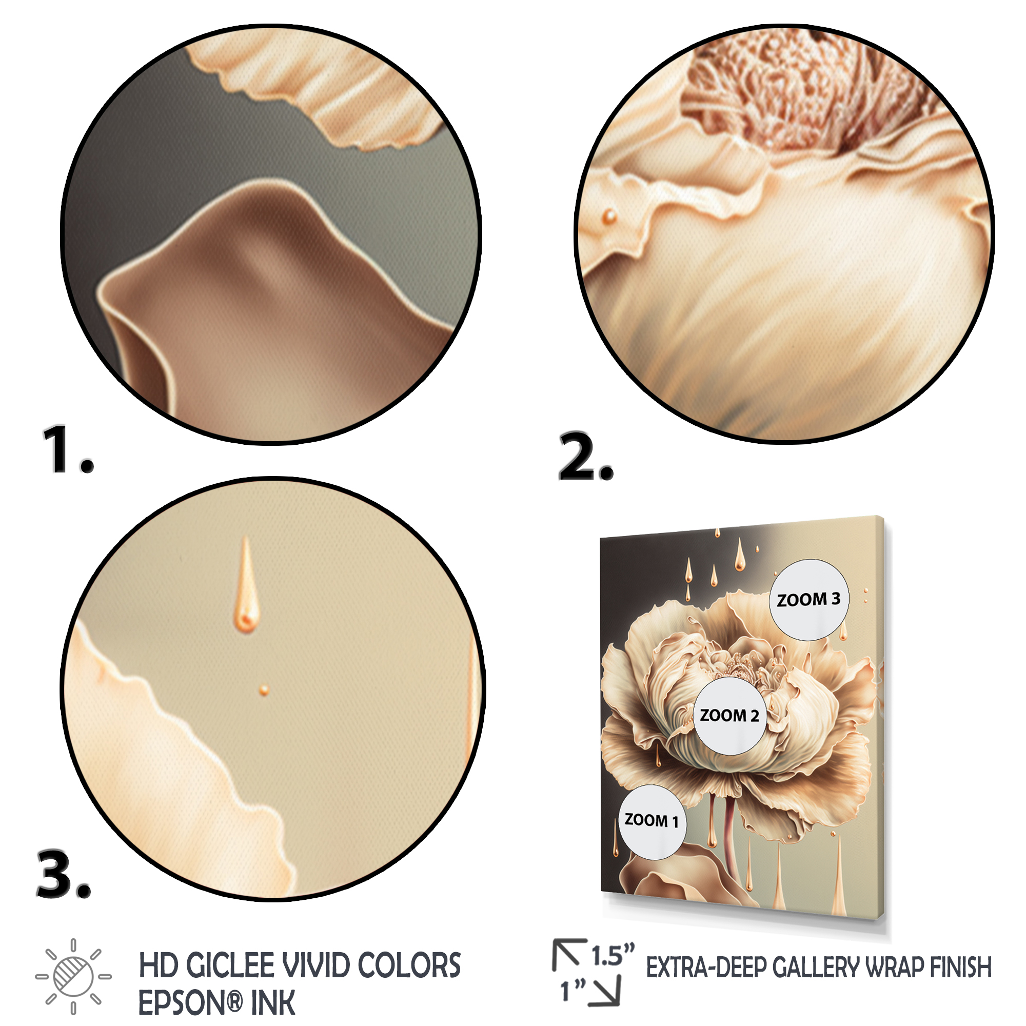Designart Beige Blooming Rose II Canvas Wall Art